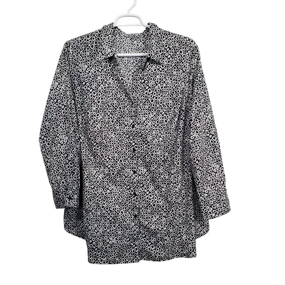 Soft by Avenue 30 32 Shirt Tunic Button Up Groovy Modern Trendy Shaped Fit - Picture 2 of 10